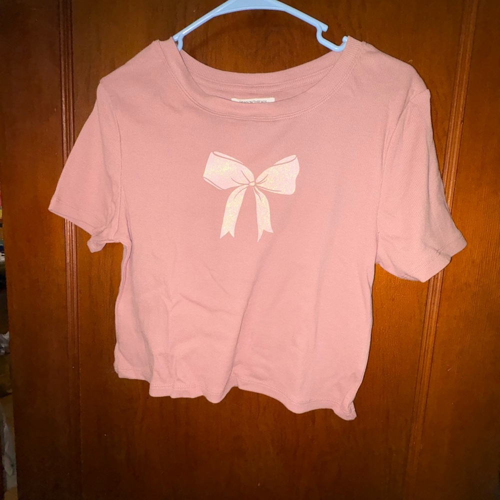 Grayson Threads Pink Short Sleeve Tee with Bow